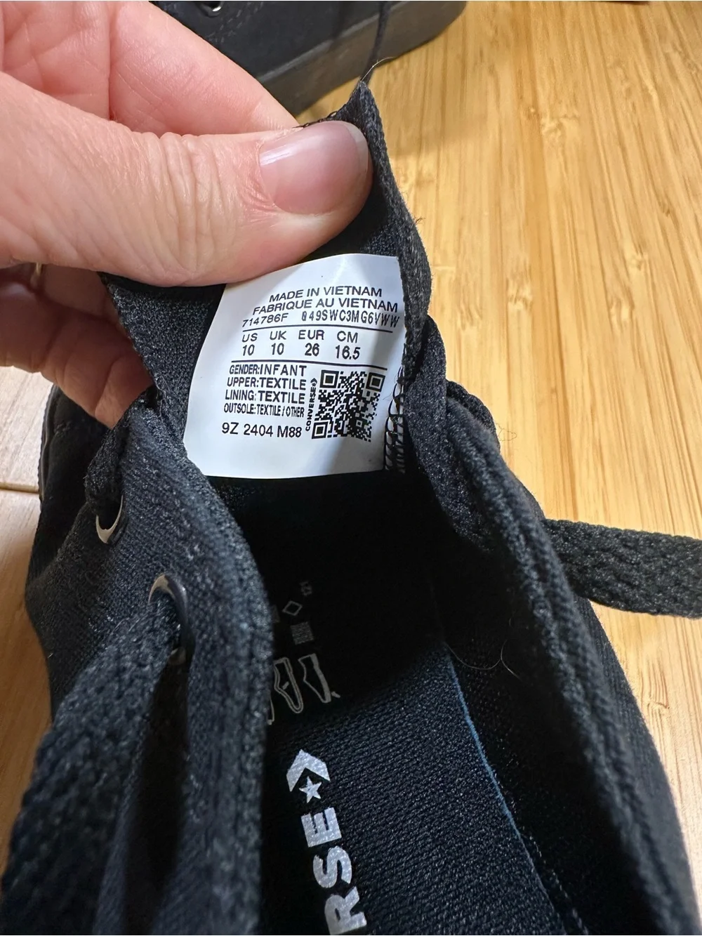 Converse Kids Black on Black Low Top Sneakers